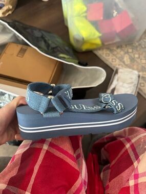 GUESS blue  Platform Strap Sandals